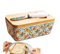 Contenitore per burro, astuccio per burro in ceramica con coperchio per piano di lavoro, organizer da cucina decorativo per bancone tavolo da pranzo regalo casa nuove feste