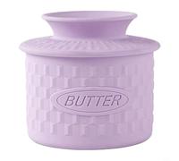 Contenitore per burro in silicone con guida per la linea dell'acqua promuove una corretta installazione per una manutenzione ermetica affidabile del burro (viola)