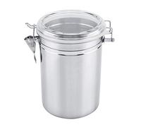contenitore per caffè e cibo, barattolo ermetico in acciaio con coperchio trasparente e morsetto di chiusura (1900ML) for dispensa