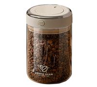 Contenitore per caffè ermetico con valvola unidirezionale per il controllo della freschezza e barattolo in vetro per la conservazione del caffè di grande capacità per chicchi e (Beige, 11.2x11.4x16cm)