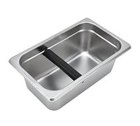 Contenitore per caffè espresso, grande cassetta per caffè in acciaio inox, antiurto, contenitore per caffè espresso (acciaio inox rettangolare)