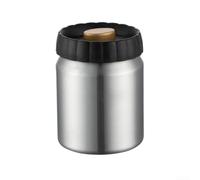 Contenitore per caffè in acciaio inox 330 ml riutilizzabile in acciaio | Pompa a vuoto manuale, rilascio dell'aria con un pulsante, mantiene i chicchi freschi più a lungo, senza bisogno di batterie