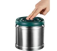 Contenitore per caffè sigillato con pompa per vuoto, contenitore in acciaio inossidabile da 1,6 litri con pulsante per aspirare o rilasciare per conservare chicchi di caffè