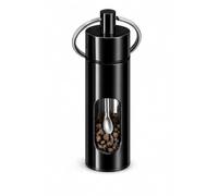 Contenitore per campioni con cucchiaio, dispenser in vetro trasparente con tappo a vite e paletta, ricaricabile per viaggi, conservazione, test contenitore per piccoli oggetti, nero