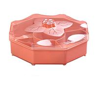 Contenitore per caramelle - 5 griglie Piatto per frutta secca a forma di fiore Vassoio per snack Vassoio per snack a forma di fiore Contenitori per la conservazione Vassoio per snack((Rose Red))