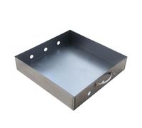 Contenitore per carbonella carbone brace barbecue vassoio griglia a carbonella professionale rete piastra di ghisa separazione gas cestello porta grilli piccolo ristorante，390x390x80mm senza Griglia