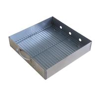 Contenitore per carbonella carbone brace barbecue vassoio griglia a carbonella professionale rete piastra di ghisa separazione gas cestello porta grilli piccolo ristorante，390x390x80mm con Griglia