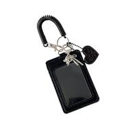 Contenitore Per Card Fotografiche | Badge Identificazione Pelle PU - Per Card Con Ciondolo A Cuore | Da Polso Per Donne, Uomini, Fan, Viaggio, Scuola, Lavoro, Uso Quotidiano