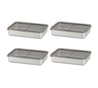 Contenitore per carne in acciaio inox 304 con coperchio trasparente Organizzatori da cucina Contenitore per snack Contenitore per alimenti per uso in cucina