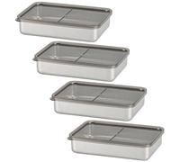 Contenitore per carne in acciaio inox 304 con coperchio trasparente Organizzatori da cucina Contenitore per snack Contenitore per alimenti per uso in cucina