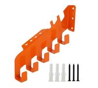 Contenitore per catena per motosega, espositore resistente, con 5 ganci, organizer per attrezzi per motosega, per giardinaggio, cantina, capanno, studio, affilatura, cacciavite
