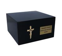 Contenitore per ceneri cattolico con croce Urna nera per ceneri