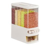 Contenitore per cereali con coperchio a pressione, contenitore in plastica per riso e fagioli per organizzare la dispensa della cucina, design salvaspazio con erogazione misurata