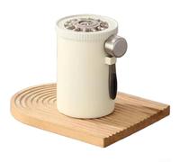 Contenitore per chicchi di caffè in acciaio inox 304 con cucchiaio, valvola | Tappo a vite, ideale per caffè cereali erbe, grande apertura per riempire, nero