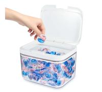 Contenitore per cialde per bucato, con coperchio, sigillato e automatico, grande capacità, contiene 115 cialde per l'organizzazione della lavanderia e della lavastoviglie