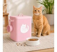 Contenitore per Cibo per Cani da 6 Litri, Contenitore per Cibo per Gatti in Metallo con Misurino, Coperchi e Cucchiai per Cibo per Gatti, Giocattoli per Gatti e Topi, Contenitori per Cibo per(#2)