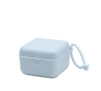 Contenitore per ciuccio BIBS con cordino. Supporto per ciuccio e contenitore per la sterilizzazione. Materiale approvato per uso alimentare 100% senza BPA. Prodotto in Danimarca. Baby Blue