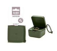 Contenitore per ciuccio BIBS con cordino. Supporto per ciuccio e contenitore per la sterilizzazione. Materiale approvato per uso alimentare 100% senza BPA. Prodotto in Danimarca. Hunter Green
