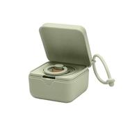 Contenitore per ciuccio BIBS con cordino. Supporto per ciuccio e contenitore per la sterilizzazione. Materiale approvato per uso alimentare 100% senza BPA. Prodotto in Danimarca. Sage