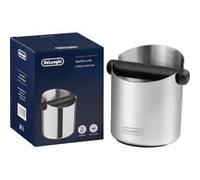 De'Longhi Coffee Knock Box DLSC084, Raccolta Fondi Caffè, Acciaio Inossidabile, Base in Gomma Antiscivolo, Barra Rimovibile, Struttura Forte e Stabile, Facile da Pulire