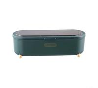 Contenitore per condimenti con quattro barattoli e cucchiai, in plastica trasparente con coperchio a conchiglia, facile da smontare e mantenere pulito lo spazio della cucina (verde)