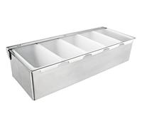 Contenitore per condimenti, in metallo, a 5 scomparti, vassoio per frutta, per organizzazione e conservazione degli alimenti, per bar, ristorante, materiale accessorio