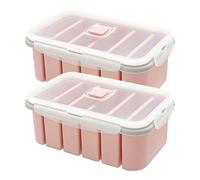 Contenitore per congelamento per zuppa, 2 pezzi, in silicone, con coperchio, 6 fori, contenitore per alimenti, extra grande, per zuppa, brodo, salsa, cubetti di ghiaccio, cubetti di ghiaccio o burro