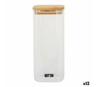 Contenitore per Conservare gli Alimenti Quttin Bambù Vetro Borosilicato 1 L [