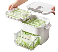Contenitore per cubetti di ghiaccio con coperchio, riutilizzabile