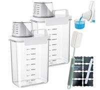 Contenitore per Detersivo, 2 pezzi 1800ml Dispenser Ermetico per Detersivi con Misurino, Scatola per Detersivi Multifunzionale,Scatola per Conservazione del Detersivo in Polvere, Per Polvere da Bucato