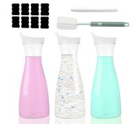 Contenitore per Detersivo, Scatola da 1,5L per Ammorbidente, 3 Flacone Dispenser per Ammorbidente, Contenitori per Detersivi in PET, Set Contenitore per Capsule di Detersivo (Conica)