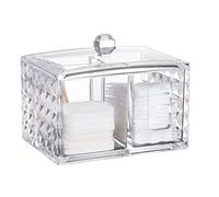 Contenitore per Dischetti Di Cotone, Contenitori per Cotton Fioc, Organizer Bagno Con Coperchio, Set Organizer per Make Up, per Tamponi di Cotone e Cotton Fioc, Utilizzato in Camera da Letto