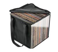Contenitore per dischi in vinile, resistente, con manici per conservare album di valore, Nero , Refer to description, Unisex