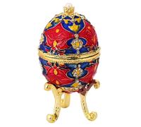Contenitore Per Fedi Nuziali In Smalto Rosso Faberge Easter Egg Portagioie