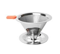 Contenitore per filtro da caffè in acciaio inox, riutilizzabile, con timer e caraffa termica