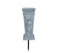 Contenitore per fiori per siti commemorativi con contorno a croce e elementi in rilievo di angelo, realizzato in resina resistente alle intemperie per tutto l'anno (B)