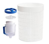Contenitore per foglie da piscina, filtro riutilizzabile da 15,2 cm, accessorio per la pulizia della piscina in PVC, cestino raccoglifoglie, grande capacità per la rimozione di detriti in casa, hotel