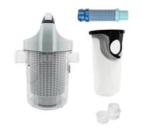 Contenitore per foglie di piscina, filtro sottovuoto in linea, design con cattura verticale, pulizia rapida e facile rimozione per manutenzione, calzino integrato per una maggiore filtrazione.