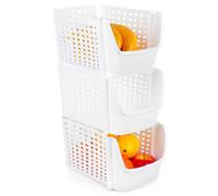 Contenitore per frutta e verdura bianco 29x21x16 cm 3 pezzi.
