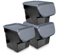 Contenitore per frutta e verdura con coperchio, antracite, 13 l, 3 pezzi.