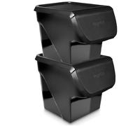 Contenitore per frutta e verdura con coperchio, nero, 13 l, 2 pezzi.