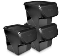 Contenitore per frutta e verdura con coperchio, nero, 13 l, 3 pezzi.