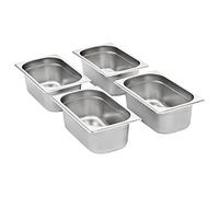 Contenitore per gas 8 pezzi GN 1/4 100 mm in acciaio inox - Contenitore da cucina professionale per ristorazione e casa, durevole e igienico