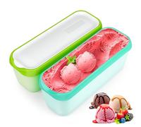 Contenitore per gelato, 2 pezzi, da 1,5 litri, riutilizzabile, per gelato, fatto in casa, con coperchio, impilabile, per yogurt