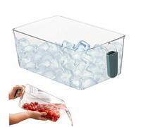 Contenitore per ghiaccio trasparente per alimenti per congelatore con maniglia, contenitore per cubetti di ghiaccio, contenitori per congelatore per mobili da cucina, organizzazione dispensa