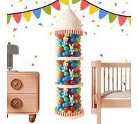 Contenitore per Giocattoli - Porta Bambole Verticale Trasparente,Tubo Giocattolo Decorativo A Castello Antipolvere Per Aula Soggiorno Camera Dei Bambini Stanza Dei Giochi Dormitorio Garage Balcone