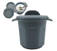 Contenitore per grasso al silicone, contenitore per grasso per cucina,Barattolo per da cucina con manico, coperchio e filtro | Risparmio olio portatile in silicone, lavabile in lavastoviglie