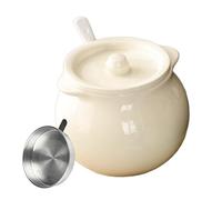 Contenitore per grasso da cucina - Scatola di immagazzinaggio di olio di pancetta in ceramica da 50 once Vaso per colino da cucina con spatola, accessorio di cottura resistente al calore per la