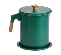 Contenitore per grasso di pancetta: barattolo resistente al calore da 1,4 l, colino estraibile, design con coperchio sicuro | manipolazione del grasso per la cottura per friggere carne cuocere la