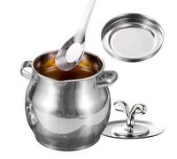 Contenitore Per Grasso Di Pancetta | Vaso In Acciaio Inox Per Grasso Con Colino E Spatola,Vaso Di Stoccaggio Con Coperchio | Per Cucina Frigorifero Preparazione Pasti Cottura Fri